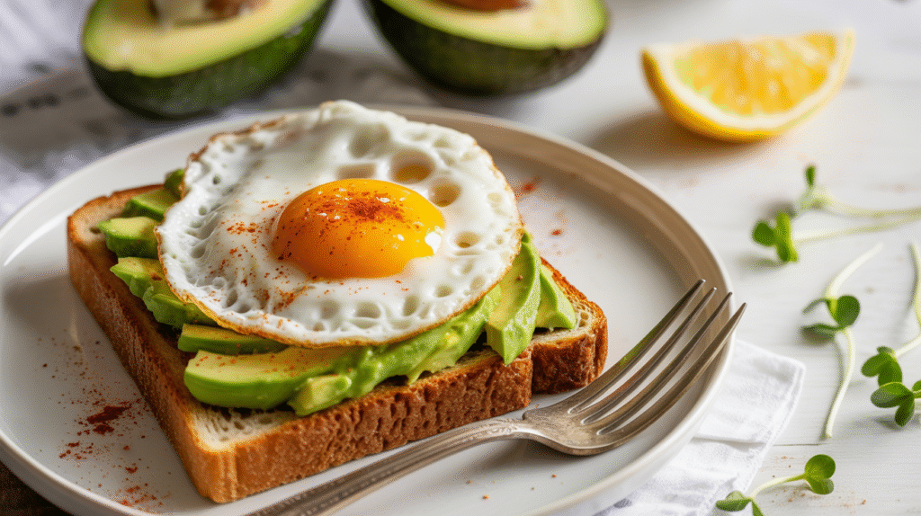 avocado toast with an egg